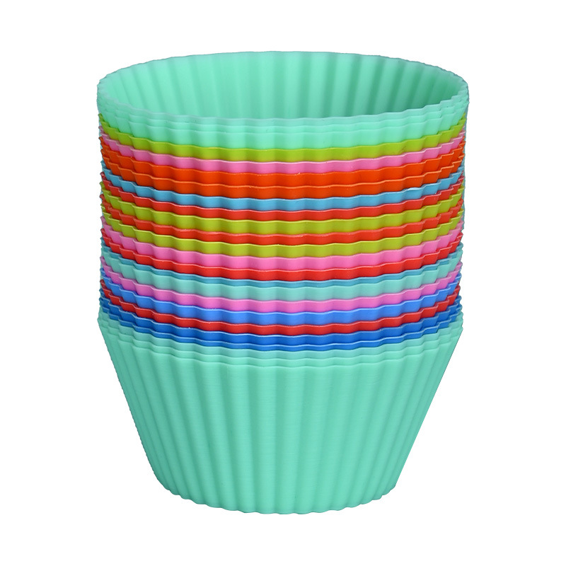 Factory direct 7cm silicone Mafen Cup round cake Cup paper holder egg tart pudding and other baking cake mold