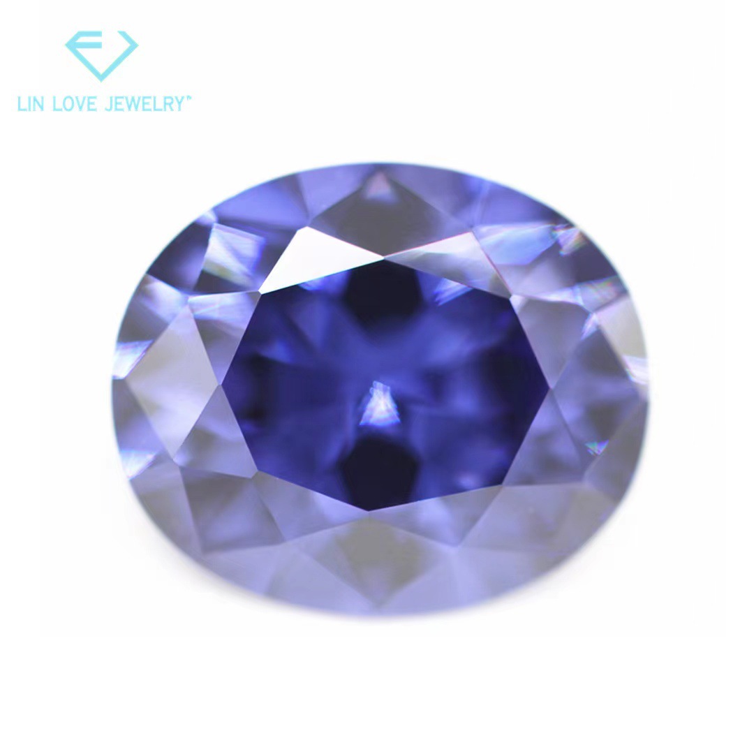 Factory wholesale 5A egg shape white colored zircon bare stone synthetic pointed bottom oval colored white stone CZ drill