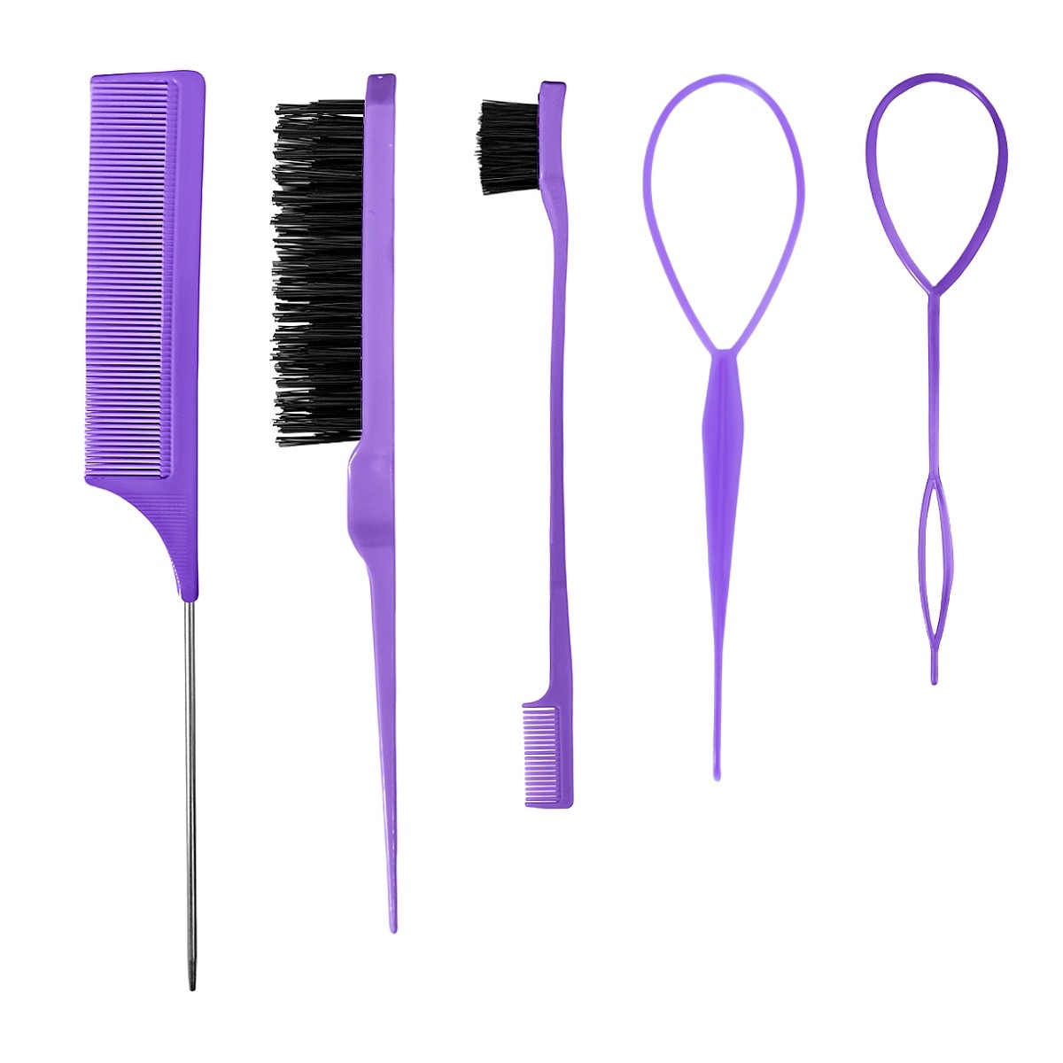 Amazon Hot Selling Hair Comb Pointed Tail Comb Double Hair Comb suit Eyebrow Brush Hair suit Haircut Styling Brush Hair Styling Needle