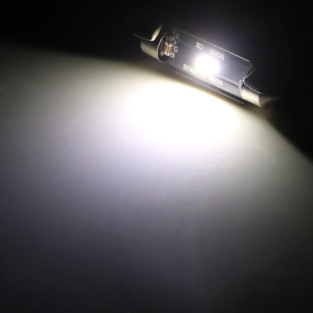 Car Led Reading Light Double Tip 1860 1Smd High Brightness Roof Light License Plate Light Compartment Light Wide Voltage Decoding Car Light