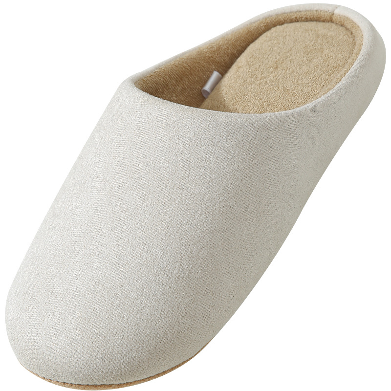 [in stock] Spring and Autumn home silent cotton slippers men and women soft bottom indoor simple couple wooden floor silent Japanese and Korean