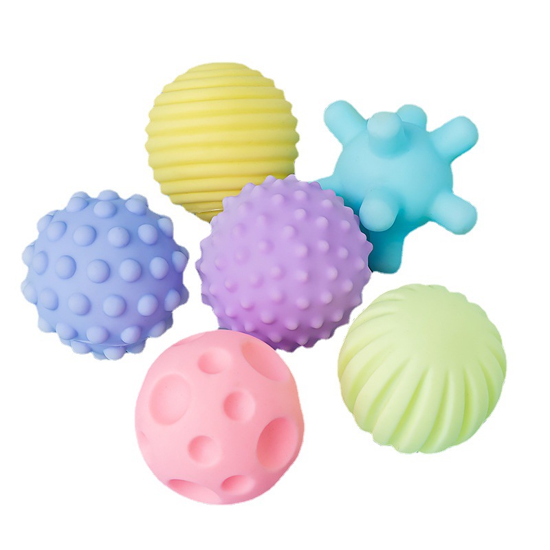 Baby Toy Soft Gel Hand Grab Ball Manhattan Tactile Perception Massage Ball Puzzle Bite Cognitive Ball