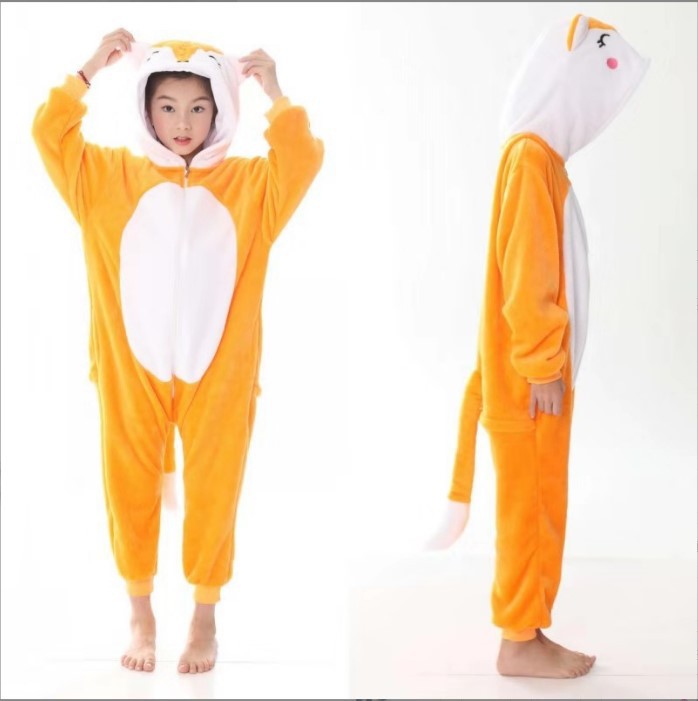 Children's Tigger Baby Baby Cartoon Animal One-Piece Pajamas Winter Flannel Children's Climbing Clothes Home Clothes