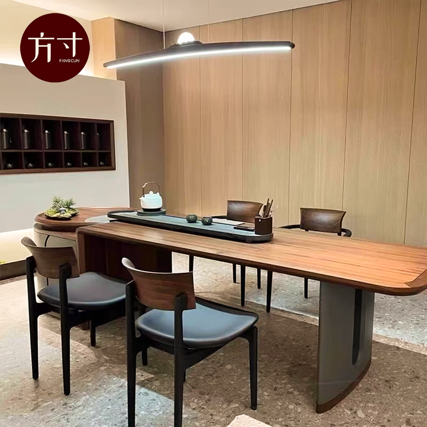✅ Song-Style Aesthetics, North American Black Walnut Wood Tea Table, Modern Minimalist Tea Table, Designer Tea Table, Office Furniture