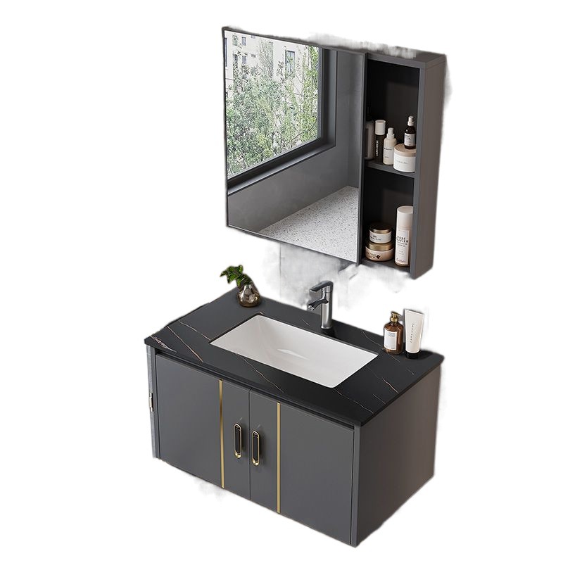 Motijue Bathroom Cabinet Combination Bathroom Wash Basin Rock Board Small Apartment Washstand Integrated Ceramic Washbasin Cabinet