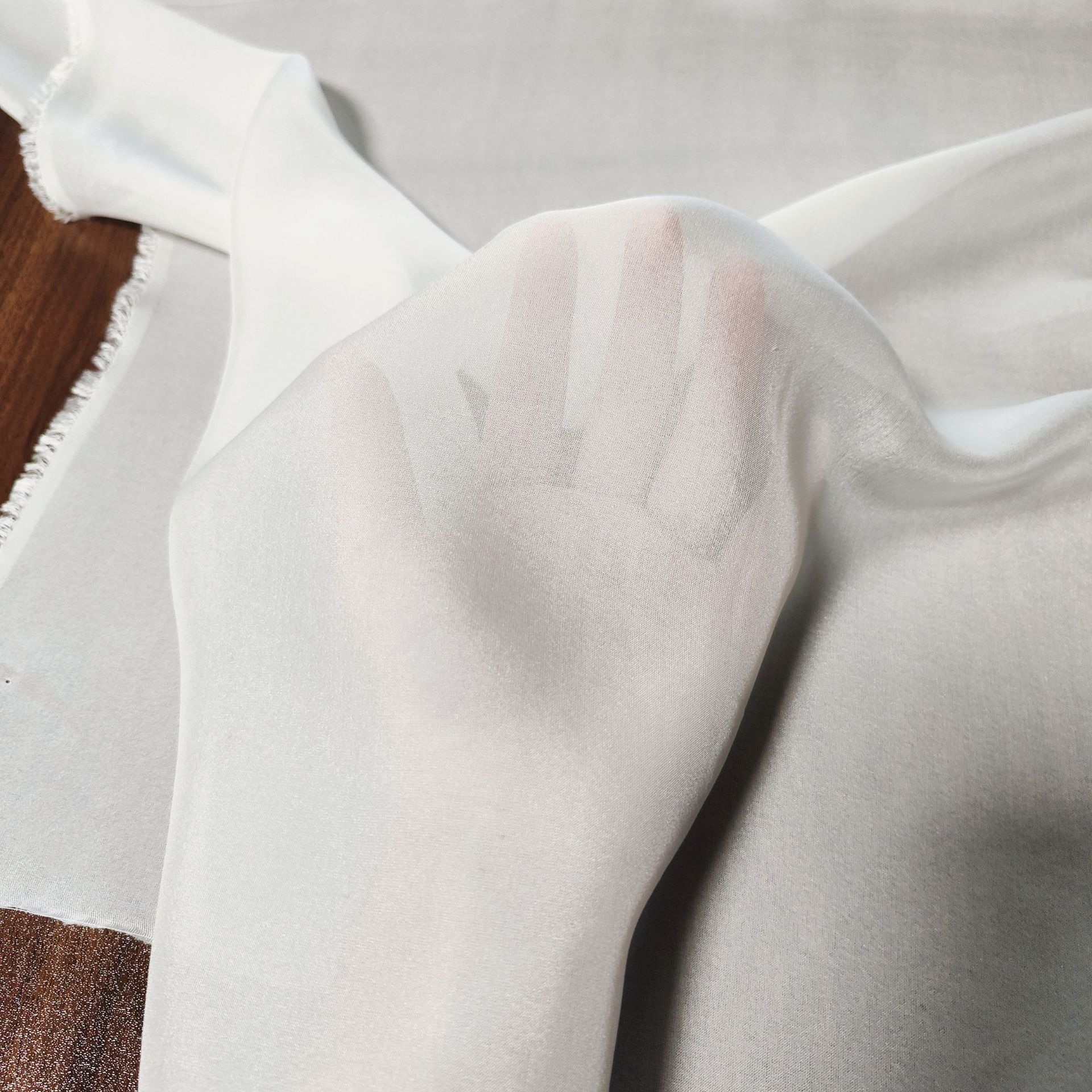 5/6/8/10mm Silk Chiffon 100 Mulberry Silk Fabric Light and Elegant Plant-Dyed Han Dynasty Silk White Embryo Cloth