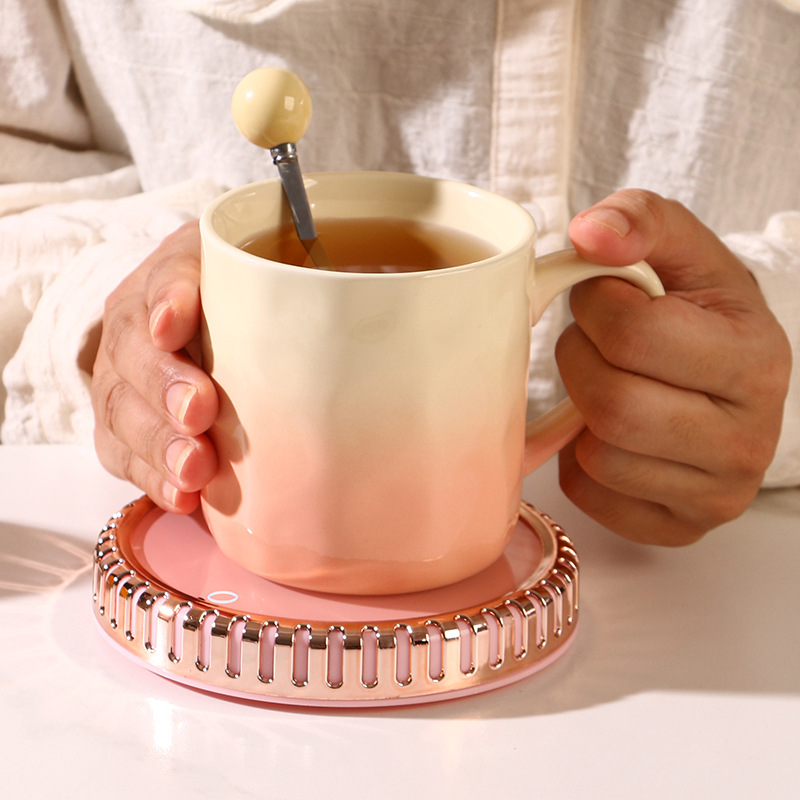 High color value cross-border USB constant temperature coaster 55 degree intelligent heating cat bowl base office home water cup insulation cow