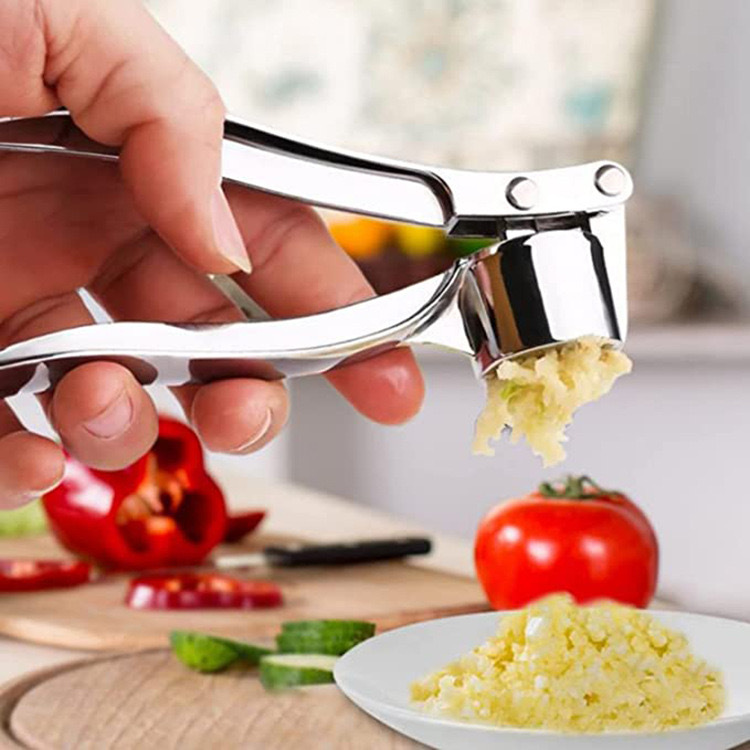 Wholesale extra large garlic press garlic pureer garlic clip multi-functional zinc alloy stainless steel manual pull type garlic puller