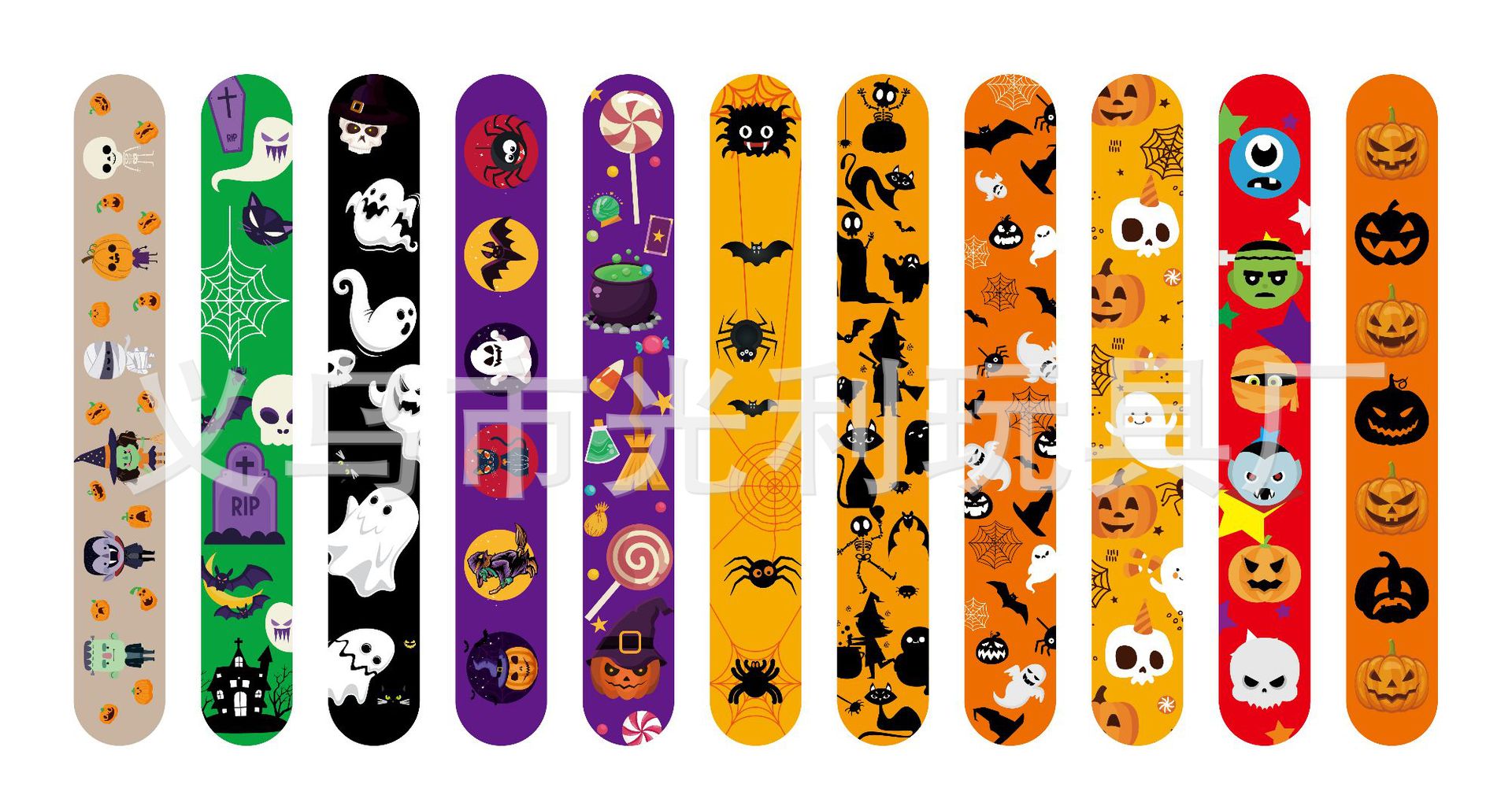 A variety of selected Amazon Halloween pop ring PVC bracelet Ghost Spider Skull Christmas clap bracelet