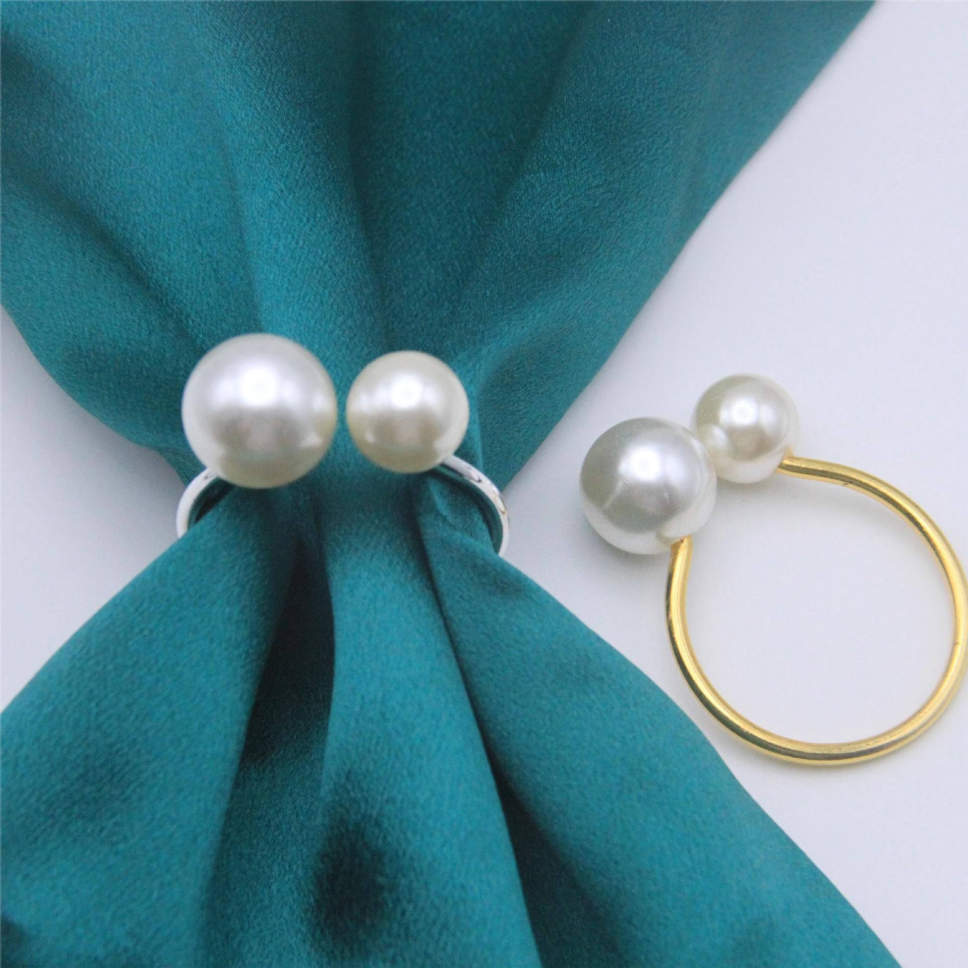 Кросс-бордерные креативные кольца для салфеток с жемчугом, европейские и американские, кольца для салфеток для свадебного стола оптом