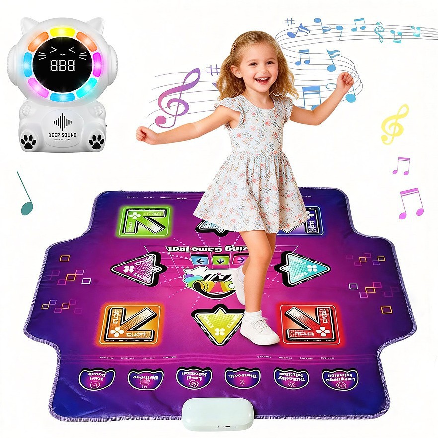Yiqu новый продукт музыкальный светящийся Bluetooth танцевальный коврик съемный динамик игровая мат multifunctional детская игрушка оптовая продажа