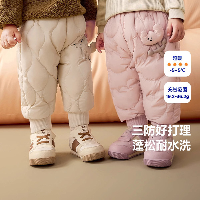 Детские брюки для мальчиков и девочек, зимние, новые, с высокой талией и защитой живота, теплые и модные