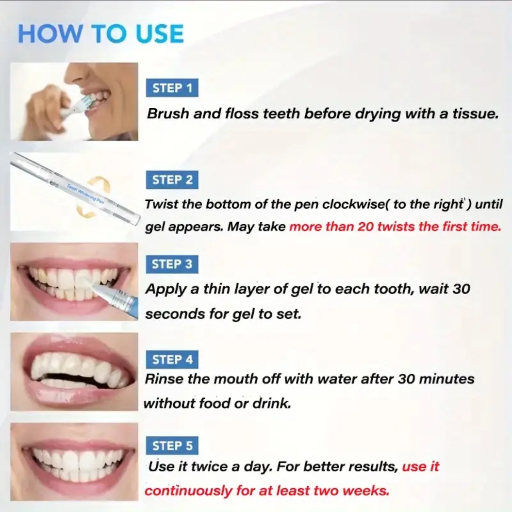 Teeth Whitening Pen Gel 3ml Set Teeth Whitening Gel Cross-Border Brush Pen