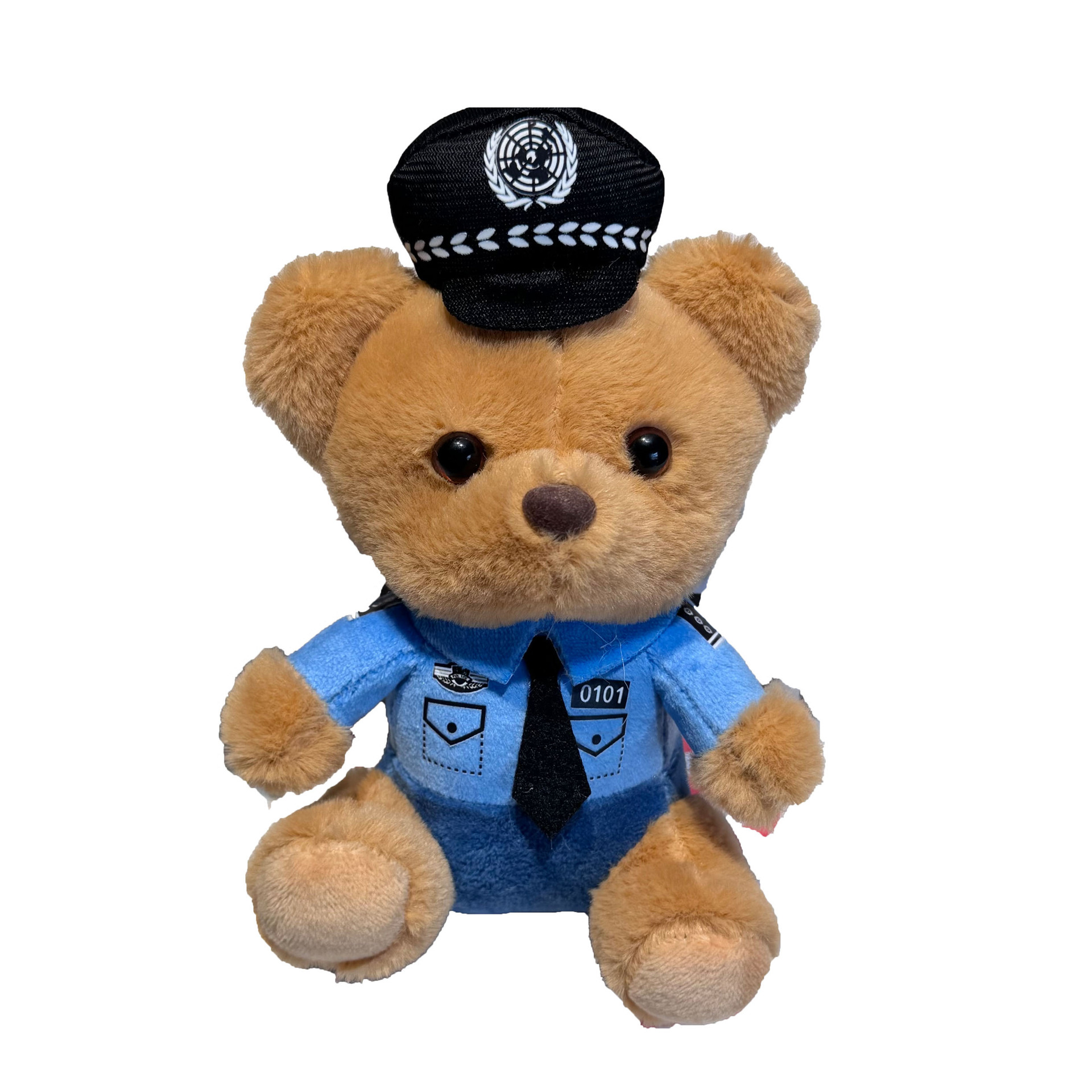 Internet Popular Cute Cute Traffic Police Bear Pendant Plush Toy Doll Fire Police Bag Pendant Keychain Doll