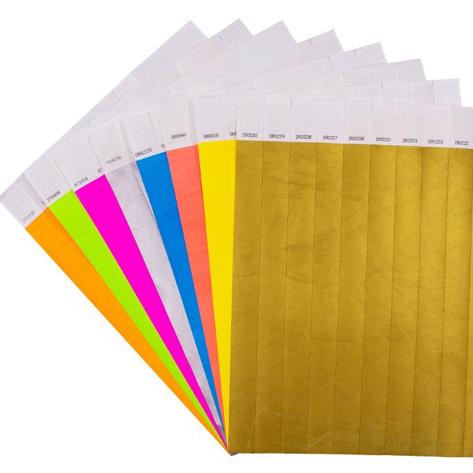 Tyvek Dupont Paper Disposable Bracelet Wristband Medical Waterproof Logo Wristband Amusement Park Ticket Paper Bracelet