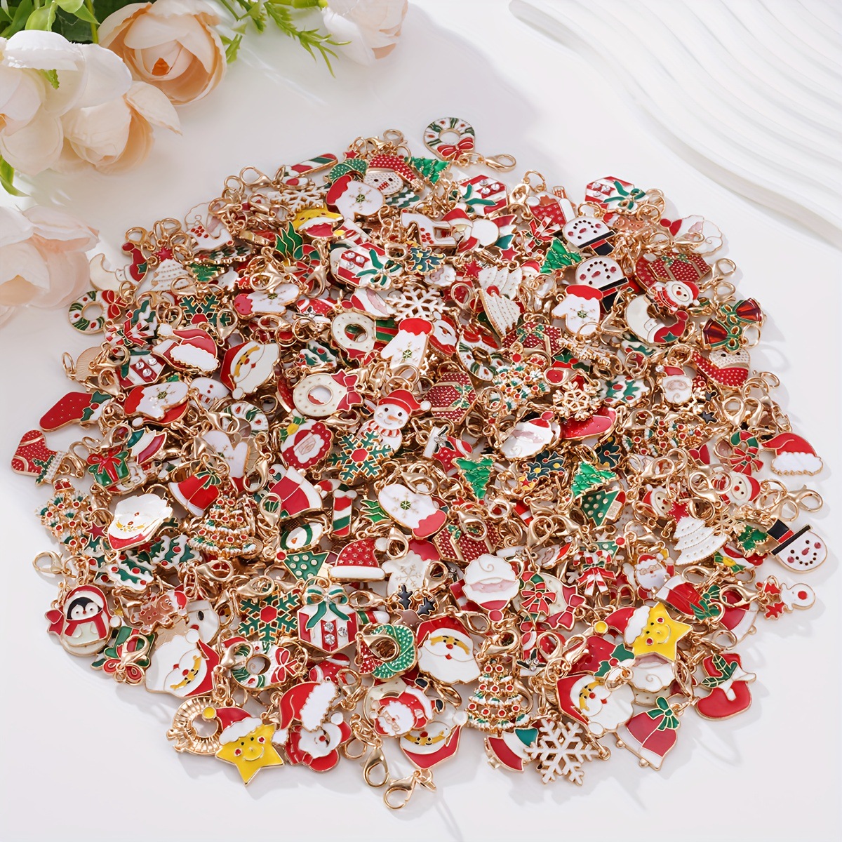 Christmas Earrings European and American Christmas New Products Christmas Tree Snowflake Deer Alloy Oil Drop Ear Jewelry Factory Direct Supply