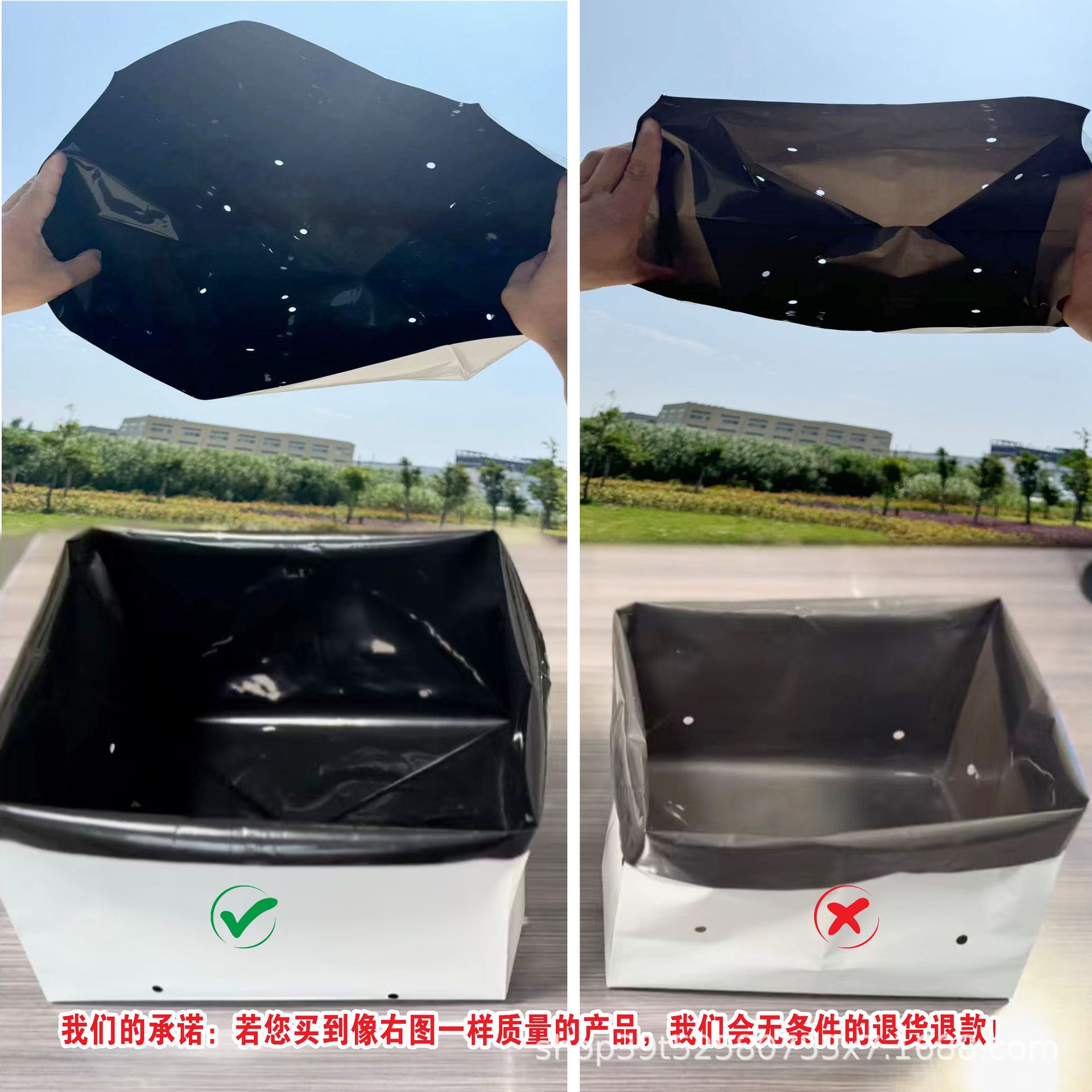 Factory Direct Sales Thickeneded Pe Black and White Planting Bag Soilless Cultivation Fruit and Vegetable Seedling Bag Black and White Film Planting Bag