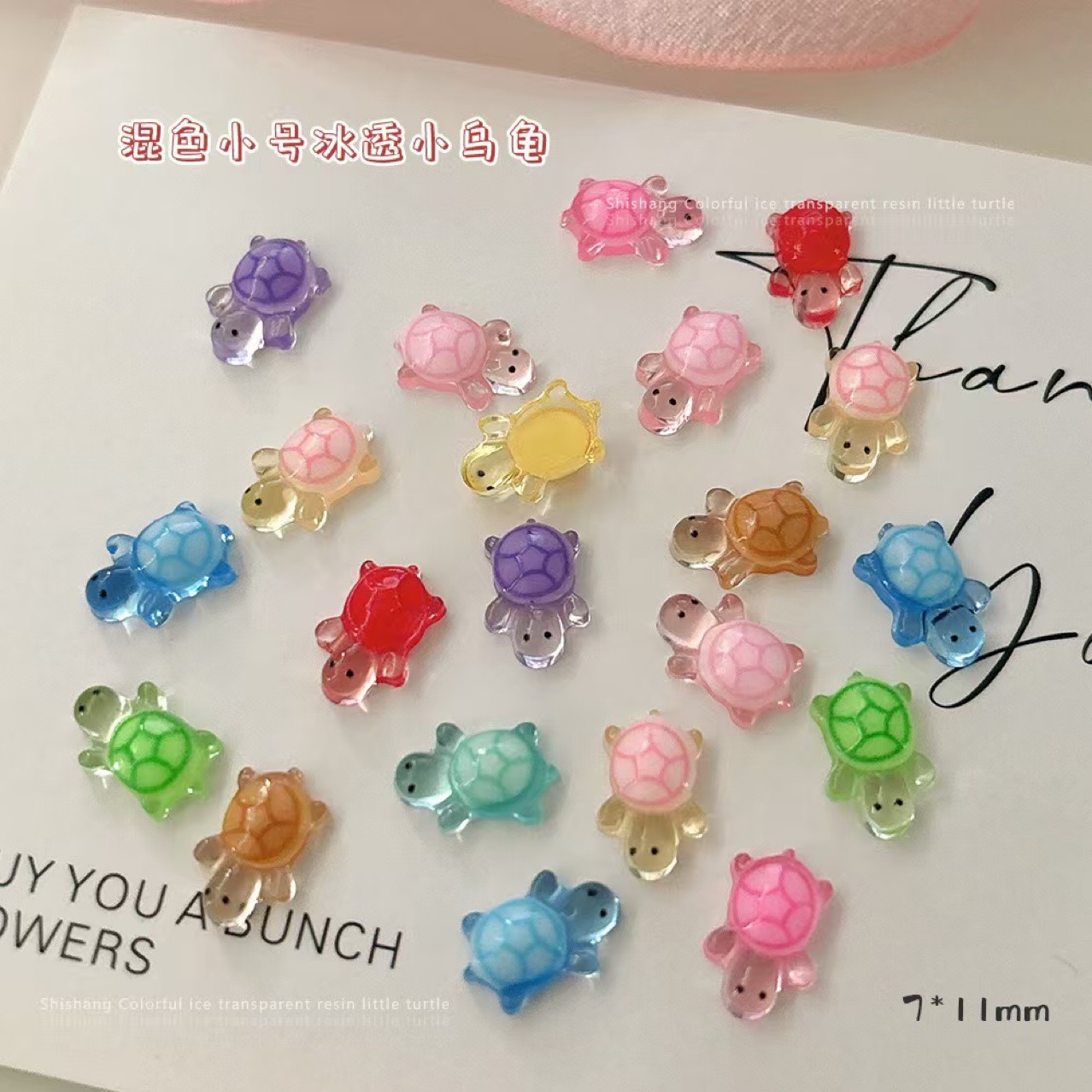 Popular Luminous Mini Turtle Jewelry, Nail Art Jewelry, Small Gifts, Cartoon Wearable Nail Accessories, Resin Jewelry