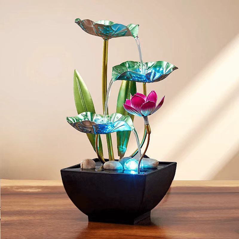 Cross-Border Home Furnishing Iron Flowing Water Fountain Office Desktop Flowing Water Ornaments Creative Home Decoration Dropshipping