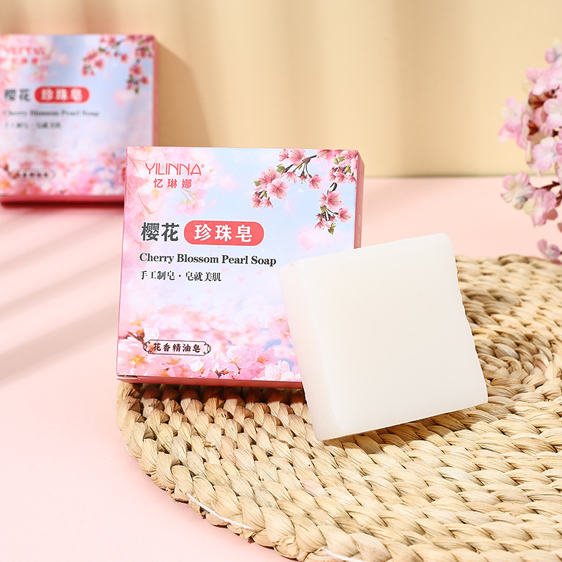 [Yilina] Мыло с вишневым цветом, мыло с маслом вишни, ручной работы, очищающее и увлажняющее, 70Г
