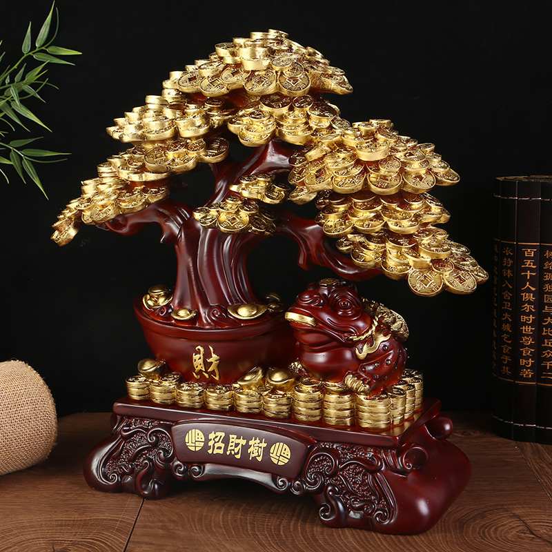 New Fortune Tree Money Tree Lucking Tree Resin Crafts Ornaments Office Home Opening Decoration Gifts