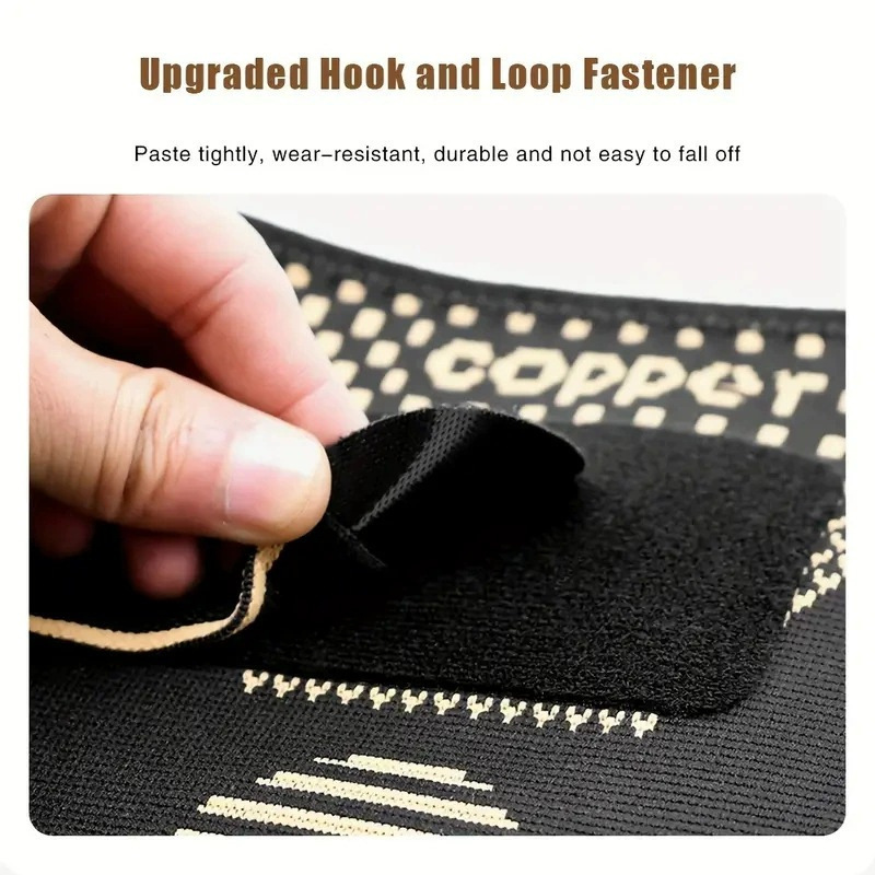 Sports Knee Brace Copper-Colored Nylon Mountaineering Basketball Compression Strap Support Breathable Meniscus Joint Running Knee Protector