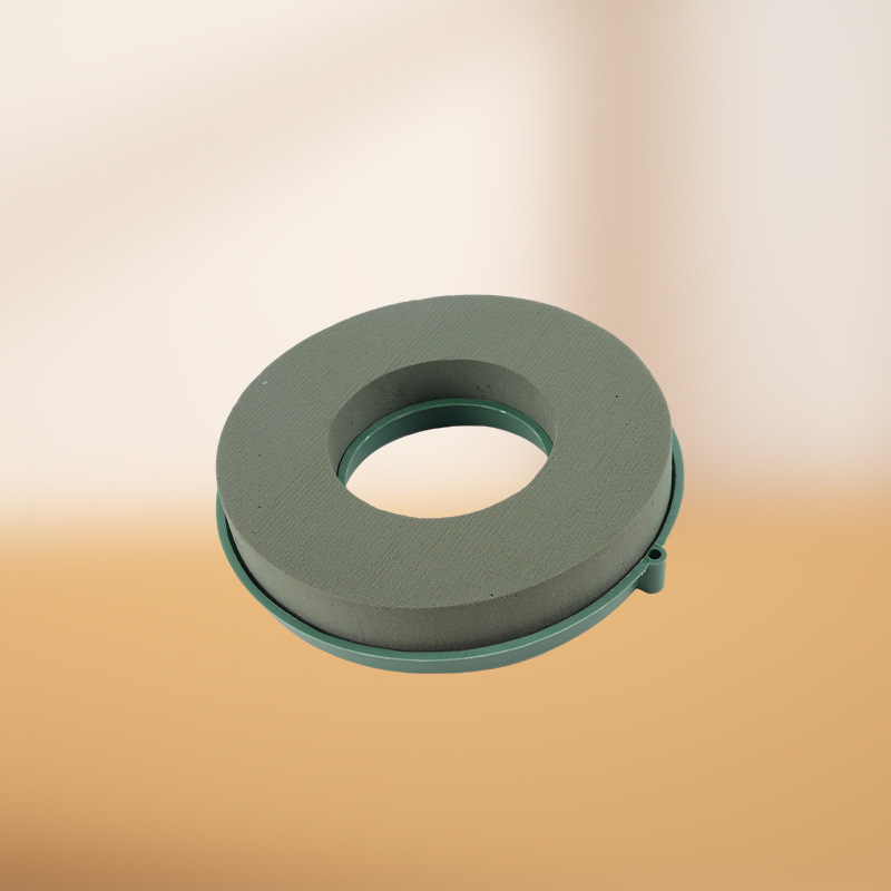 Wholesale Wedding Car Christmas Wall with Plastic Base Ring Flower Mud with Base Support with Mud Christmas Wreath Ring Flower Mud