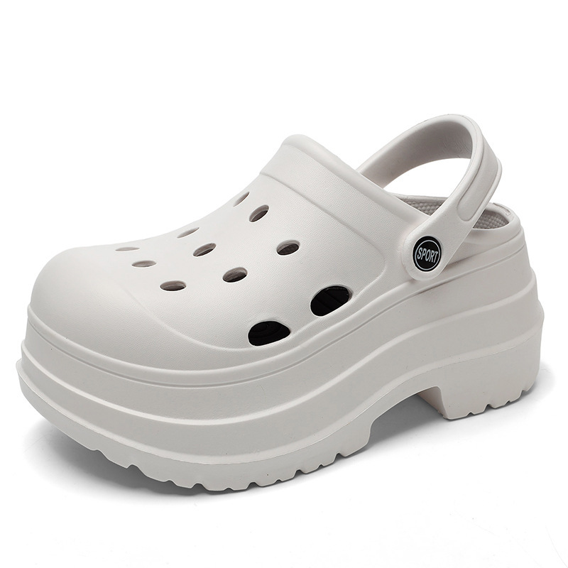 Two-Wear Summer Garden Thick-Soled Clogs, Toe-Toe High-Heeled Sandals, Outdoor Wear, Height-Increasing Beach Shoes, Slippers for Women