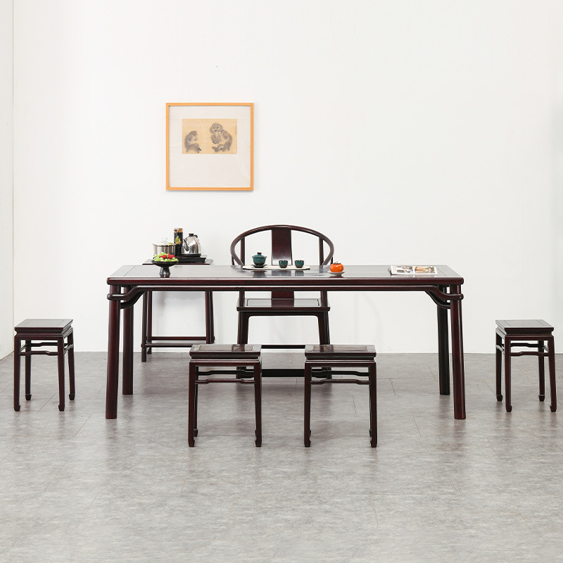 Немецкая модель 2026 года, производитель чайного стола из африканского розового дерева, чайный стол из замбийского красного сандалового дерева, новый китайский стиль, сухое заваривание Ван Шишиана