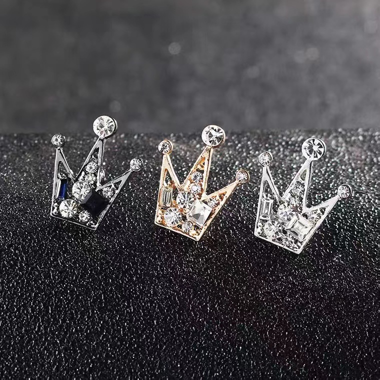 Crown Collar Pin Men's Brooch Accessories Suit Crystal Small Brooch Zhang Songwen Same Style Collar Pin Shirt Pin Summer