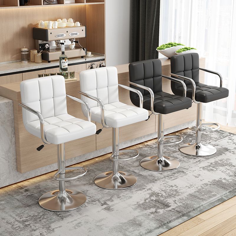 Bar Chair for Home Use, Simple and Comfortable Bar Chair, Swivel and Adjustable Height Chair, Modern High Stool with Backrest