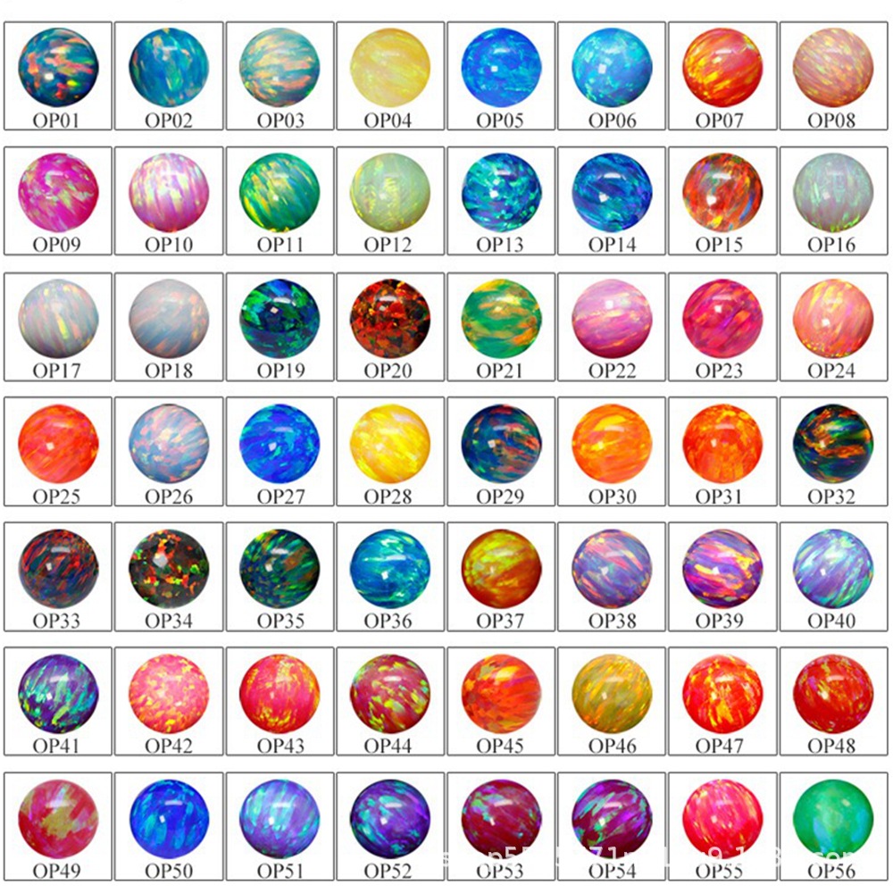 Wuzhou Gemstone Manufacturer Wholesale Colorful Opal Perforated Round Beads Synthetic Opal Opal DIY Pendant Bracelet Loose Stone