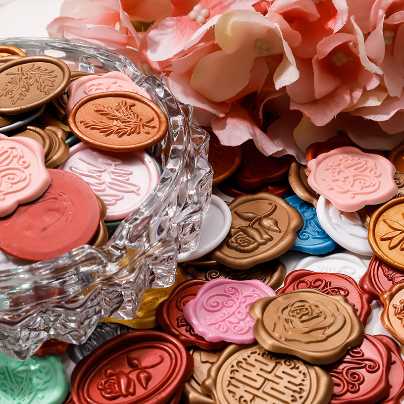 Cross-Border Hot-Selling Wax Seal Stamp Head Wedding Wax Flakes Wine Bottle Seal Envelope Seal Wax Seal Label