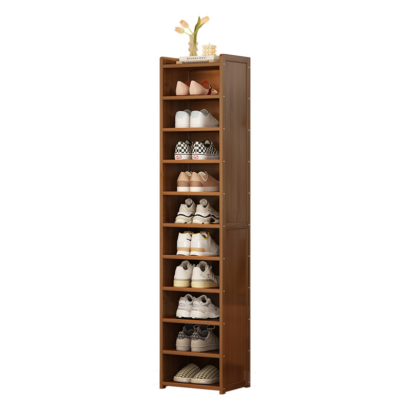 Simple Extremely Narrow Shoe Cabinet under Bamboo Mountain, Home Entrance Corridor, Narrow Dust-Proof Shoe Rack, Rental House Storage Rack to Save Space
