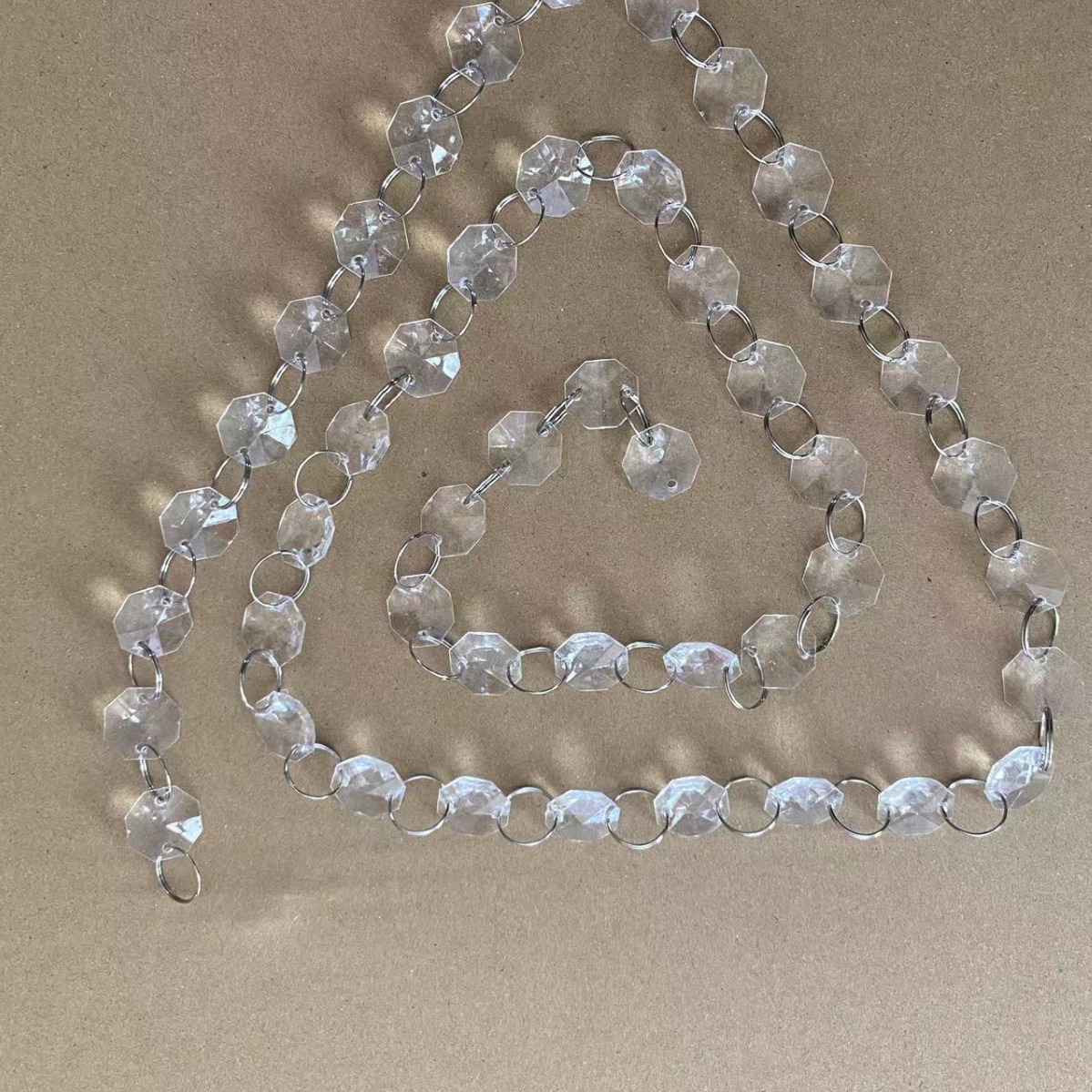 Amazon thin acrylic octagonal bead curtain bead string wedding decoration wedding hall ceiling decoration bead chain