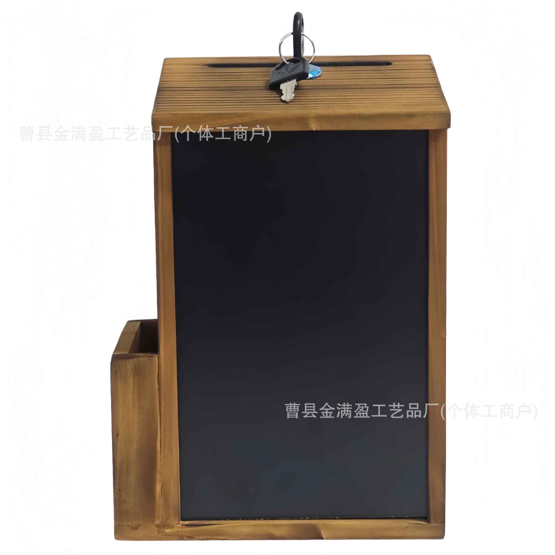 Cross-Border Wooden Suggestion Box Letter Box Donation Reminder Box Solid Wood Wall-Mounted Mail Box with Blackboard Voting Box