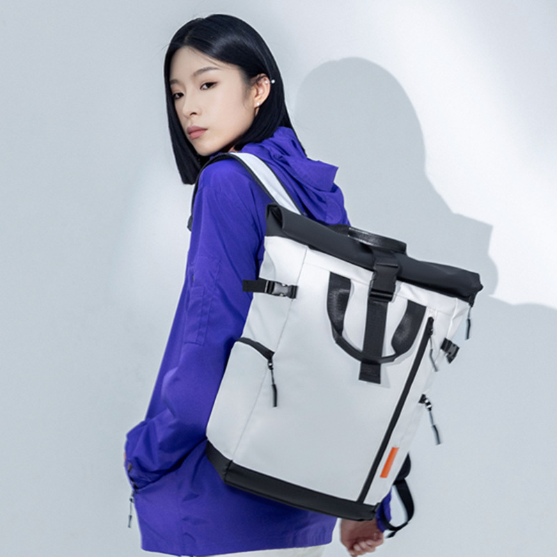 Cross-border Trendy Curled Backpack Men's and Women's Large Capacity School Bag Outdoor Travel Backpack Commuter Laptop Bag