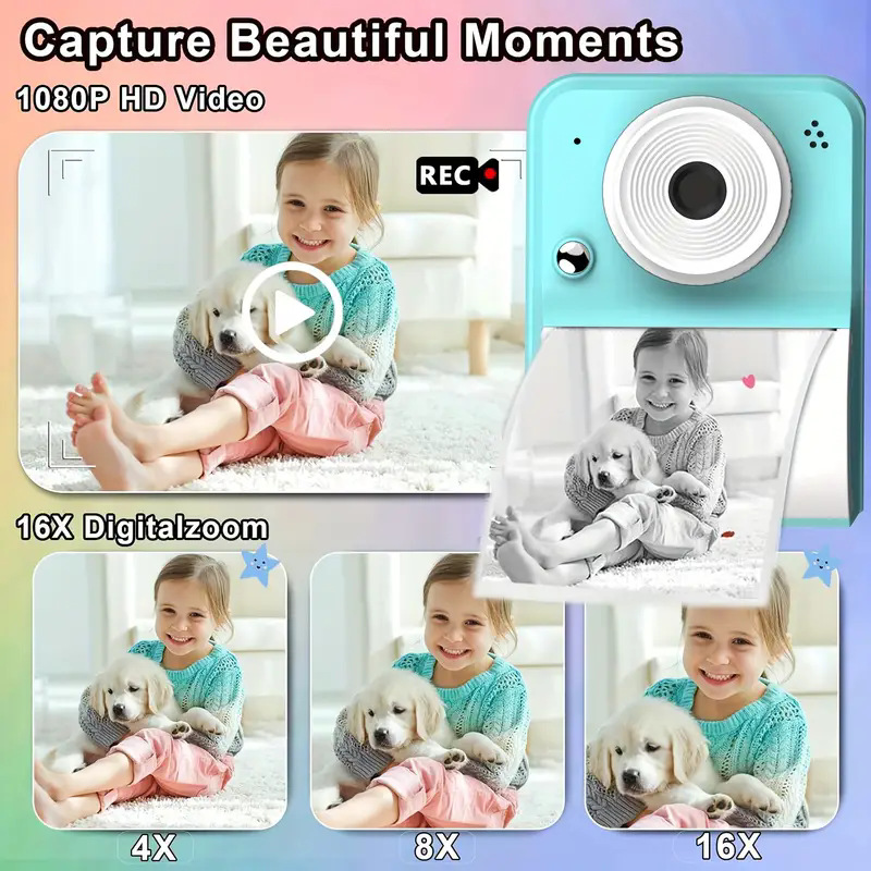 Cross-Border Exclusive Supply of Instant Print Digital Cameras, Children's Mini Cameras, High-Pixel Toy Mobile Cameras