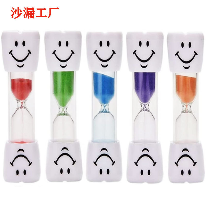 Creative children brushing their teeth 3 minutes timer hourglass cartoon smiley plastic drop-proof student gift birthday gift