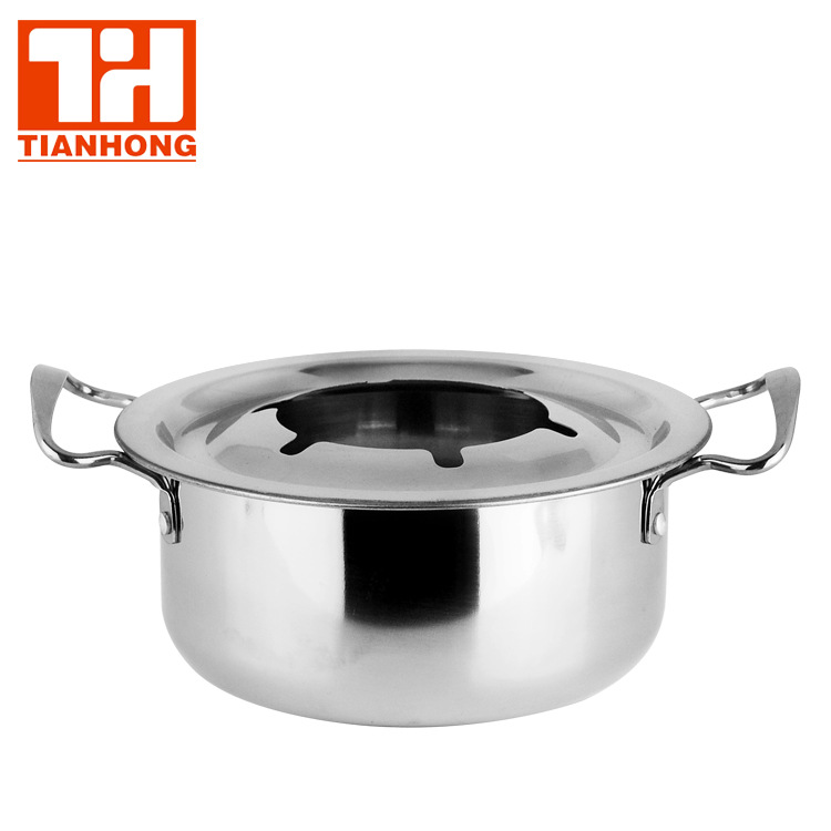 410 Stainless Steel Cheese Stove Ice Cream Cheese Chocolate Stove Alcohol Stove Single Small Hot Pot Self-service Shabu Shabu