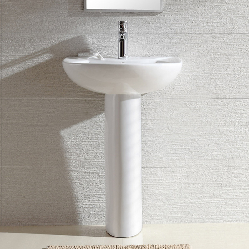 Column Basin Moon-Shaped Column Wash Basin Manufacturer Direct Sales Export Type Ceramic Column Basin Jin Baisheng Bathroom 3014