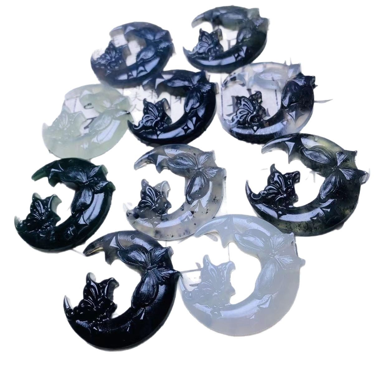 Natural Jade Butterfly Pendant Jade Necklace Pendant Jade Crafts Jewelry