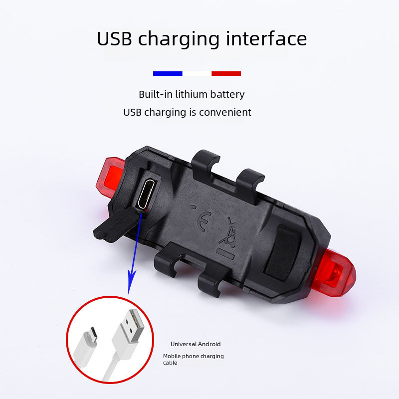 usb rechargeable bicycle warning tail light bicycle tail light outdoor riding LED bright bicycle light