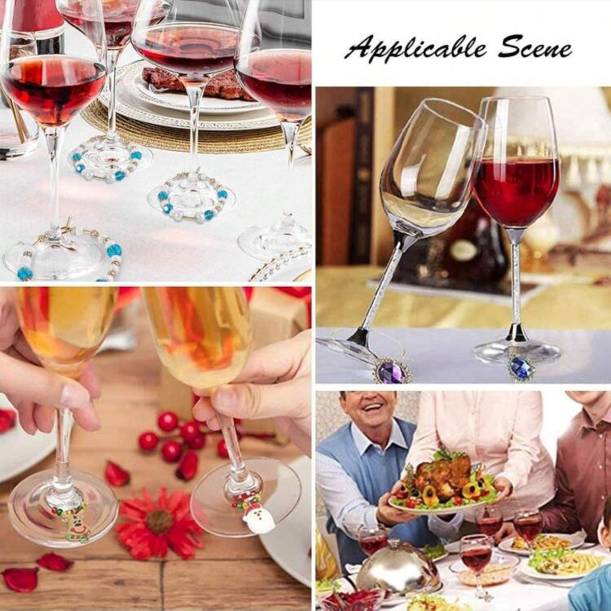 Cross-border hot DIY jewelry accessories nine-word earrings wine glass pendant mark circle earrings ring 9-word wine cup ring