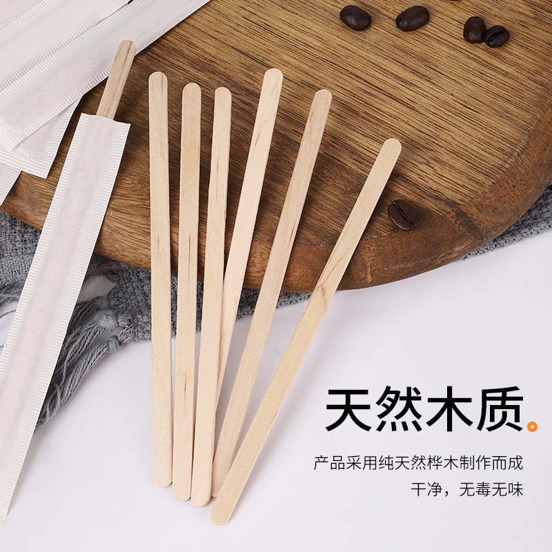Wooden Coffee Stirring Stick Disposable Coffee Stick Milk Tea Drink Milk Powder Honey Hot Drink Stirring Stick 500 Pieces