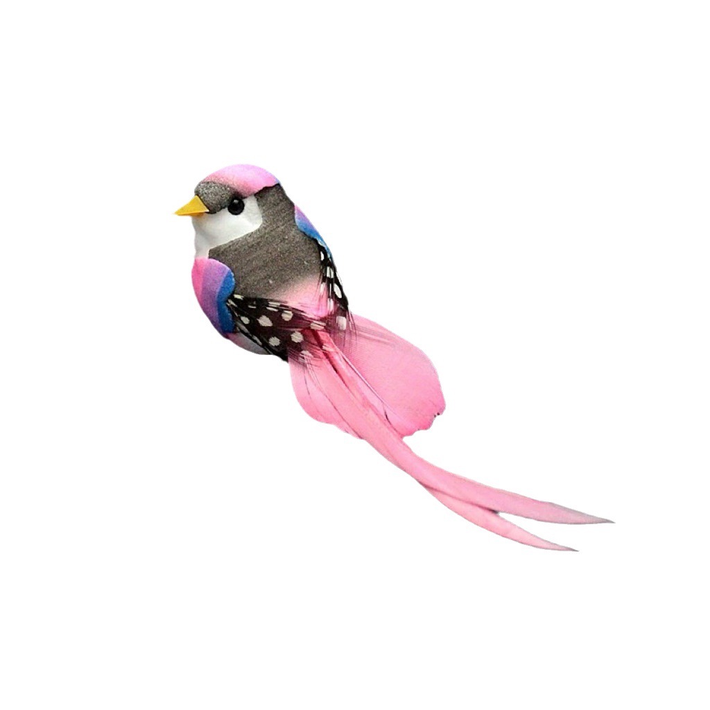 Artificial foam feather Bird Garden Garden creative cloth super cute decoration dovetail bird clip