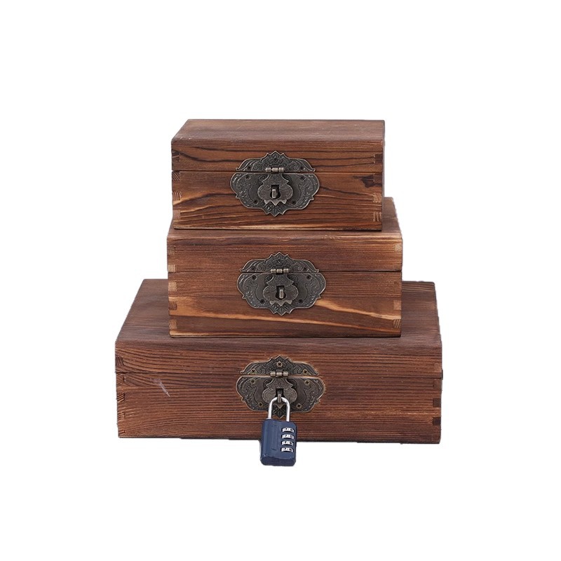 Caoxian Wooden Box Factory Custom-Made Classy Wooden Pull-Out Paulownia Box Flip-Top Pine Box Gift Packaging Wooden Box