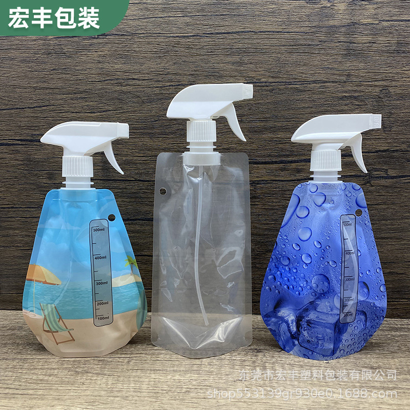 Оптовые производители 500 мл жидкой сумки пластиковая алкогольная лейка для полива оптовая распыляющая бутылка наружная сумка для воды
