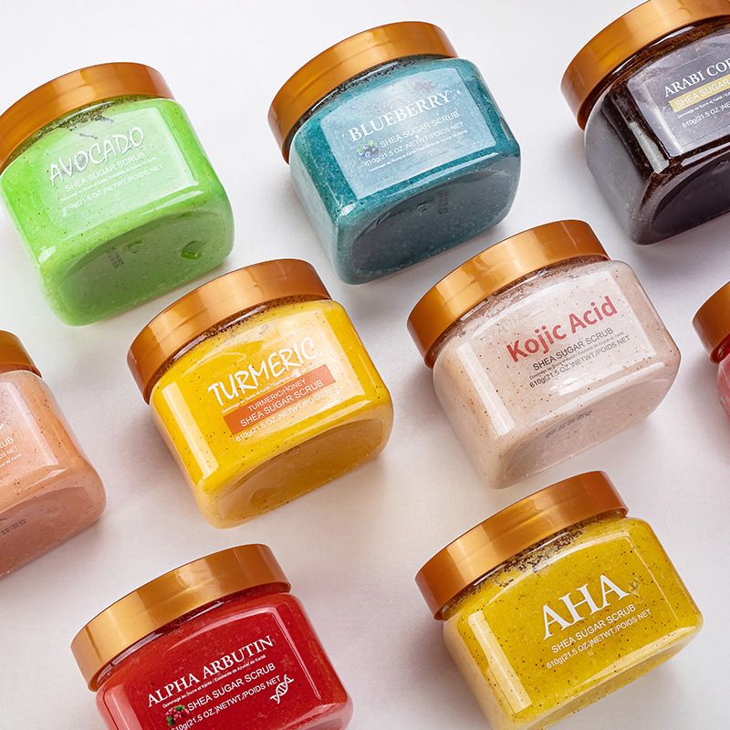 Wwp Cross-Border Arbutin Sugar Salt Scrub Exfoliating Pimples Export Coffee Body Scrub Large Bottle Hospital Use