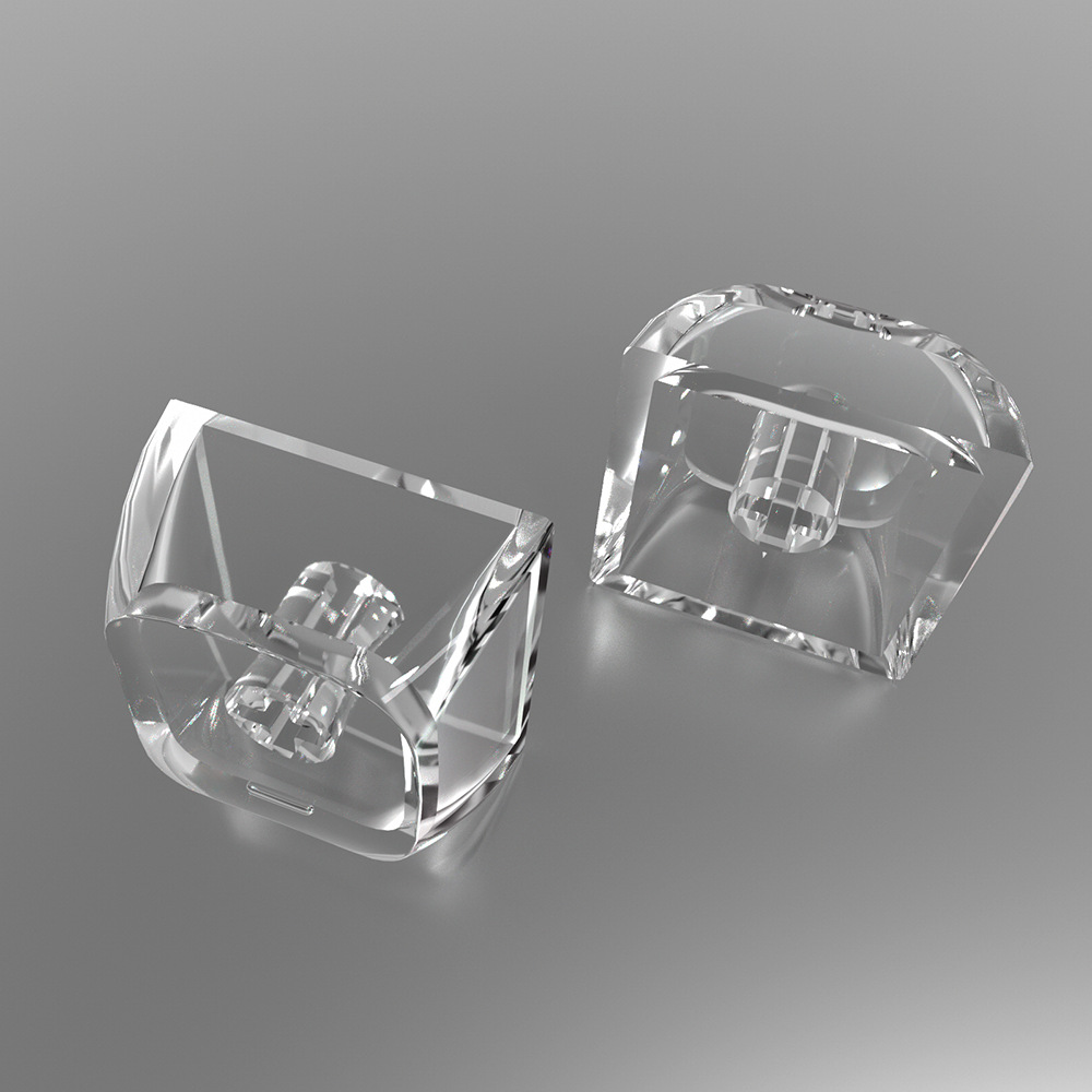 Transparent Pc Xda Keycap Mechanical Keycap Mirror Transparent Black Translucent Keycap 1X Blind Spot Key Cross Chrysanthemum